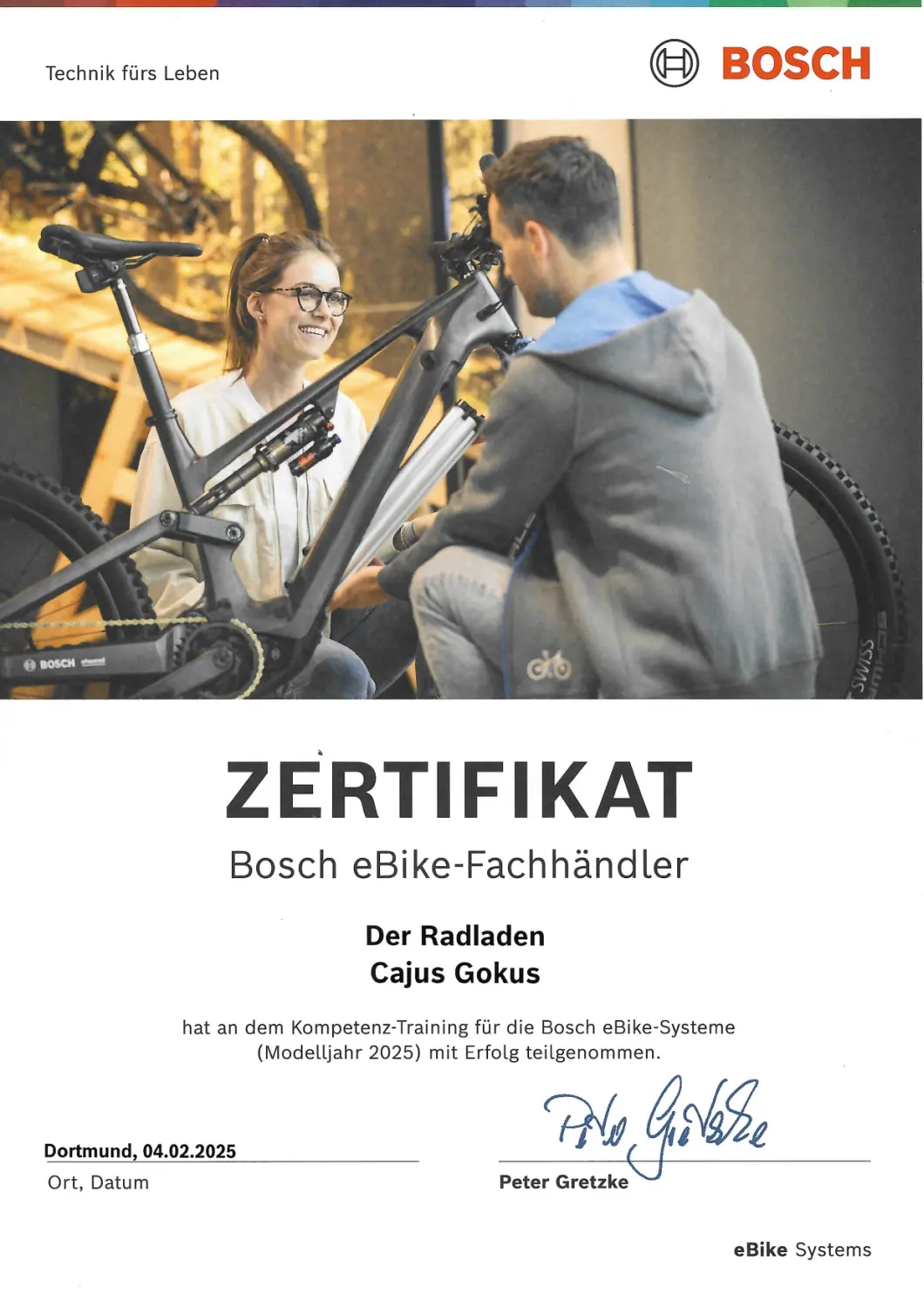 Zertifikate von Profis von Der Radladen Bergneustadt